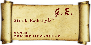 Girst Rodrigó névjegykártya